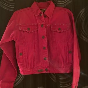 Harley Davidson red denim jacket and vest NWOT